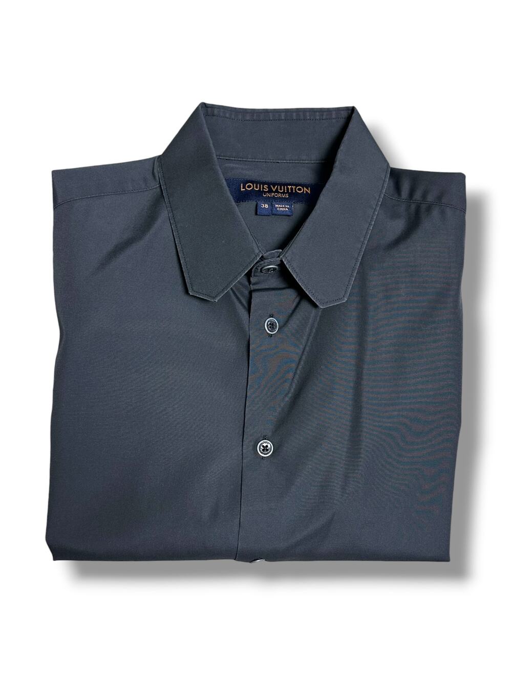 Louis Vuitton Uniforms Equipe Gray Cotton Button Down Shirt Logo Buttons Sz 38 M